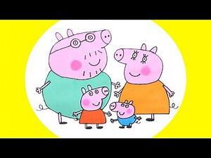 Peppa Pig George Pig ❤ Papai e Mamãe Pig, desenhando desenhos animados para crianças em português.