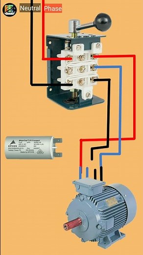 Single Phase Motor Reverse Forward Connection #electronic #shorts
