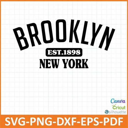 Brooklyn SVG Retro Script Font, New York City Shirt Design,wavy Typography Digital Download, Layered Cut File for Silhouette and Svg Png Dxf - Etsy UK