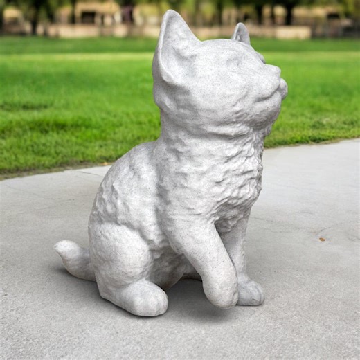 Concrete Sweet Kitten Figurine Outdoor Garden Decoration Adorable Cat Sculpture Yard Lawn Ornament Feline Lover Gift Stone Home Art - Etsy
