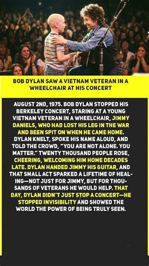 Bob Dylan Saw a Vietnam Veteran in a Wheelchair at His Concert — He STOPPED Everything and Did This