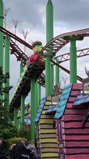 Thrilling Green Scream Roller Coaster at Adventure Island