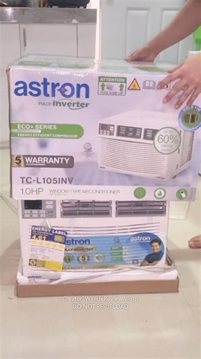 Finally Upgraded! ❄️ Astron 1HP Fully Inverter Window Aircon (TCL105INV) | Unboxing #Shorts