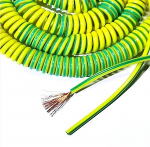 [Hot Item] 1 Core*2.5.0mm2 Yellow-Green Grounding Spiral Cable PDC Grounding Cable