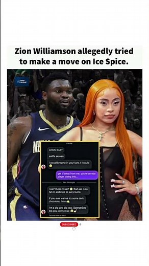 Zion Williamson's WILD DMs to Ice Spice LEAKED #fyp #ytshorts #fypage
