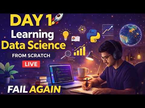 Day 1 | Data Science Bootcamp | Study With Me #Day1 #FailAgain #LearningInPublic #StudyWithMe