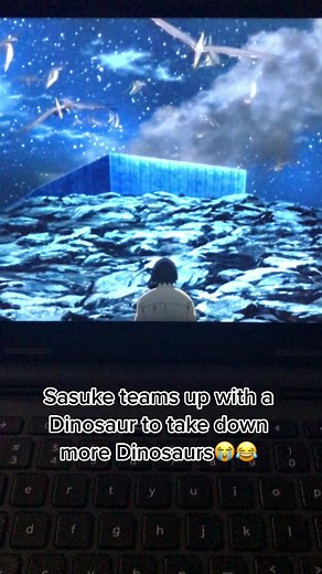 Sasuke and Dinosaur Team Up Against Dinosaur Invasion
