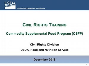 2020 Yearly Civil Rights Training for all CSFP Program Partners