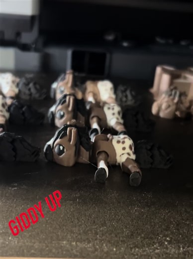 14 more minutes and these horses will be ready for the rodeo! #3d #3dprinting #tinyhorse #horse #filament #sidehustle #hobby #idahofalls #craft #hambonetoys #thehammclan