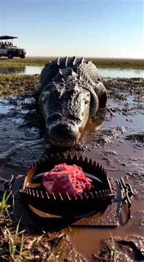 Will the crocodile escape the trap and get free from danger #animals #survival #explore