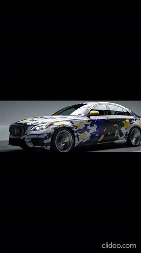 Insane Purple & Yellow Abstract Car Wrap Design | Vector Template Preview