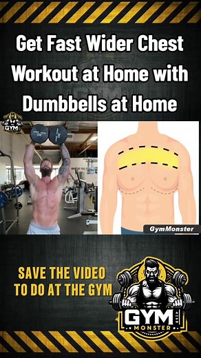 Get Fast Wider Chest Workout at Home with Dumbbells at Home #exercise #gym #gymtok #bodybuilding #workout #fitness #chest #chestworkout