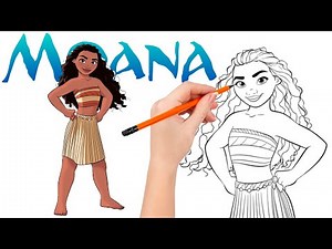 How to Draw Moana / Vaiana from the island village of Motunui