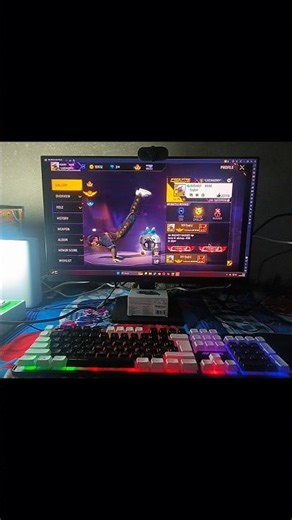 my new pc setup 🫣🩷.#ffshorts #freefire #gaming