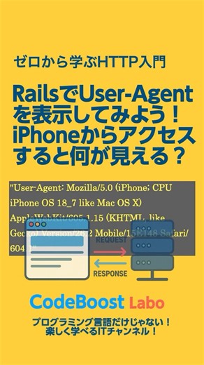 RailsでUser-Agentを表示してみよう！iPhoneからアクセスすると何が見える？｜ゼロから学ぶHTTP入門 #http #Shorts #shorts #http #rails