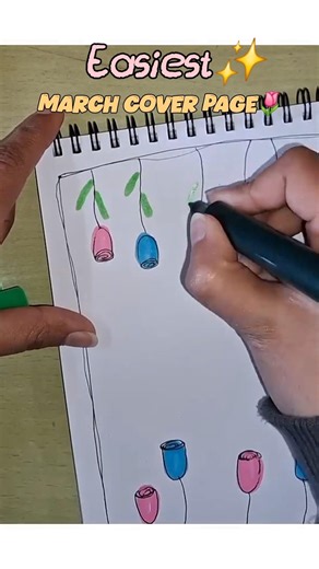 EASIEST March cover page🌷 #shorts