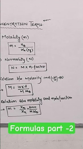 Molarity, Molality, Normality Explained Fast! | Chemistry Shorts #boardexam2025 #shortvideo#class12
