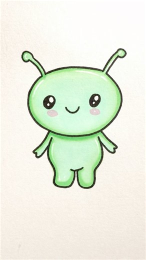 How to draw an alien | easy drawing for kids #simple #art #kidsvideo #diy #space #kidsactivities