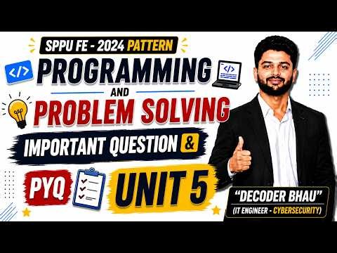 SPPU FE PPS Unit 5 Important Questions & PYQ 2024 | Object Oriented Programming (OOP) | #sppu #pps