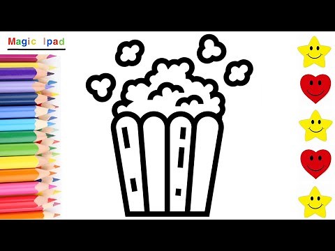 Como dibujar PALOMITAS | dibujos para niños 💓⭐ How to draw POPCORN | drawings for kids