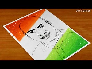 K. Kamarajar Drawing With Oil Pastel Step by Step / Drawing K. Kamarajar / Freedom Fighters