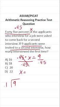 Translating Statements into an Equation: ASVAB/PiCAT Arithmetic Reasoning Practice Test Q