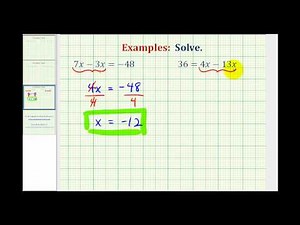 Ex: Solve One Step Equation by Mult/Div (Simplify 1st)