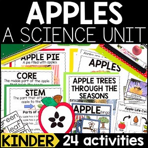 Apples Science Unit: Parts of an Apple, Apple Life Cycle, Activities, Worksheets