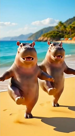 💃🐾Two Dancing Hippos