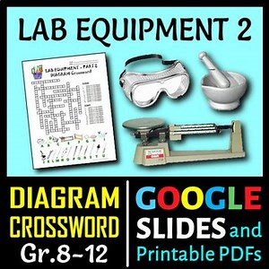 Lab Equipment Crossword with Diagram - Part 2 | Printable & Distance Learning