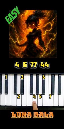 luna bala funk easy piano tutorial #funkypiano #funkmusic #funksong #lunabala