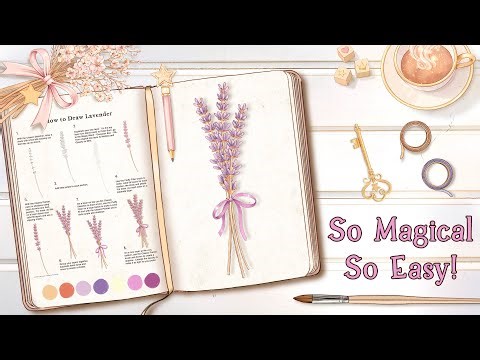 Easy Lavender Illustration — Fairytale Sketchbook Preview