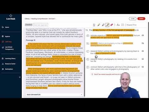 Finding a LSAT Dual Humanities Specific Location Purpose w/ LawHub Reading Comprehension Drill Set 7