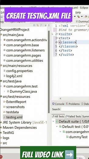 How to create a testng.xml file in selenium| Selenium framework from scratch