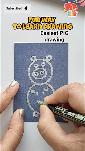 Super easy Pig drawing #cutedrawing #easydrawing #pigdrawing #viralsong #animalart #viralshort