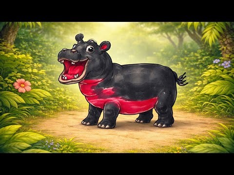 How to Draw a Cute Hippopotamus | Easy Hippo Drawing Step by Step for Beginners 🦛🎨#8