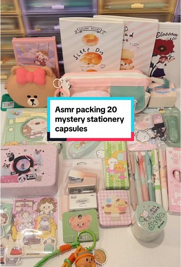 ASMR Packing 20 Mystery Stationery Capsules Experience