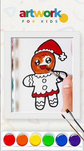 CUTE GINGERBREAD | Drawing, Painting and Colouring for Kids & Toddlers | Drawing Basics for Children