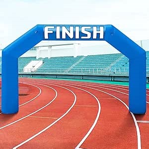 20Ft Outdoor Inflatable Blue Archway with Blower, Inflatable Start Finish Line Arch for Race, Party and Advertising Commercial