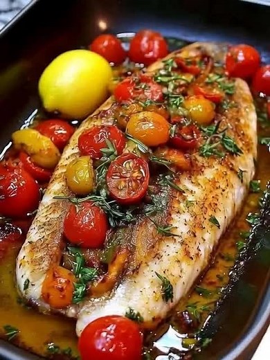 Mediterranean Baked Fish Recipe with Fresh Ingredients