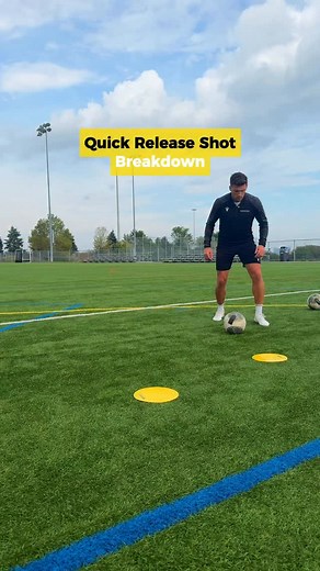 How to Shoot Quicker 🚀 Attackers - Save this for your next shooting session 📲 Momentum: Focus on dropping your shoulder and knee simultaneously to maximise your push. First Touch: Shift the ball 45 degrees to create the optimum angle to shoot, but keep the touch short so you don’t have to chase the ball. Footwork: With your short touch out of feet, stay low and minimise your steps to finish faster #footballtraining #soccertraining #finishing #football #soccer | Complete Striker Training