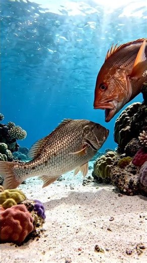 Mutton Snapper Relentless Hunt: Scup Escapes But Fierce Pursuit! #shorts