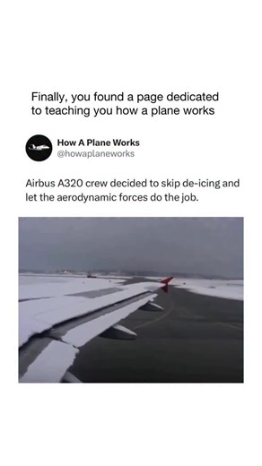 How A Plane Works on Instagram: "Before takeoff in freezing conditions, aircraft go through a crucial de-icing process to ensure safe and efficient flight. Ice can form on wings, control surfaces, and even sensitive instruments like the pitot tube — a small but vital device that measures airspeed. If a pitot tube freezes, it can send false readings to the cockpit, making it difficult for pilots to accurately gauge speed and altitude. To prevent this, aircraft are sprayed with heated de-icing and