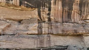 Aerial Indian cliff dwelling grainary southern Utah. Montezuma Canyon southern Utah. Ancient native American, Indian dwelling, kiva, house, cliff dwelling, granary, rock art, hieroglyphs.