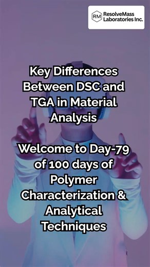 ResolveMass Laboratories Inc. on Instagram: "Welcome to Day-79 of 100 days of Polymer Characterization & Analytical Techniques DSC or TGA—what’s the difference? 🔥 Both are thermal analysis techniques, but they answer different questions. 🔹 DSC (Differential Scanning Calorimetry) Reveals heat flow changes → melting point, glass transition, crystallinity, and drug–excipient compatibility. 🔹 TGA (Thermogravimetric Analysis) Measures weight loss → thermal stability, moisture content, solvent loss