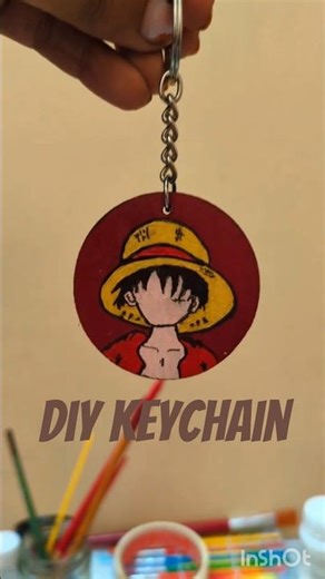 DIY Aesthetic Keychain Gift Idea (Easy!) 💡#onepiece #keychain #acrylicpainting