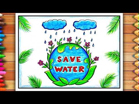 World Water Day Drawing | World Water Day Poster | Save Water Save Life Poster | Save Water Drawing