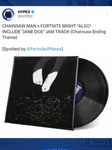 CHAINSAW MAN x FORTNITE PODE TAMBÉM INCLUIR A JAM TRACK “JANE DOE” (Tema de encerramento de Chainsaw Man)