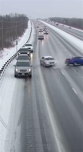 Be careful on icy roads #caraccident #winter #snowstorm #ice