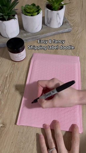 How to draw an easy fun shipping label doodle #drawing #label #mail #shipping #draw #smallbiz